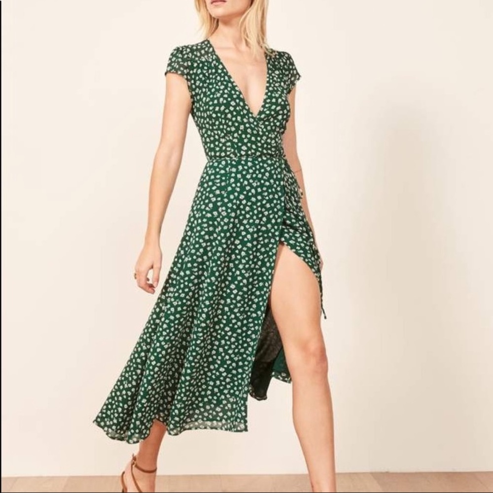 Reformation Carina Dress in Green, Like New!